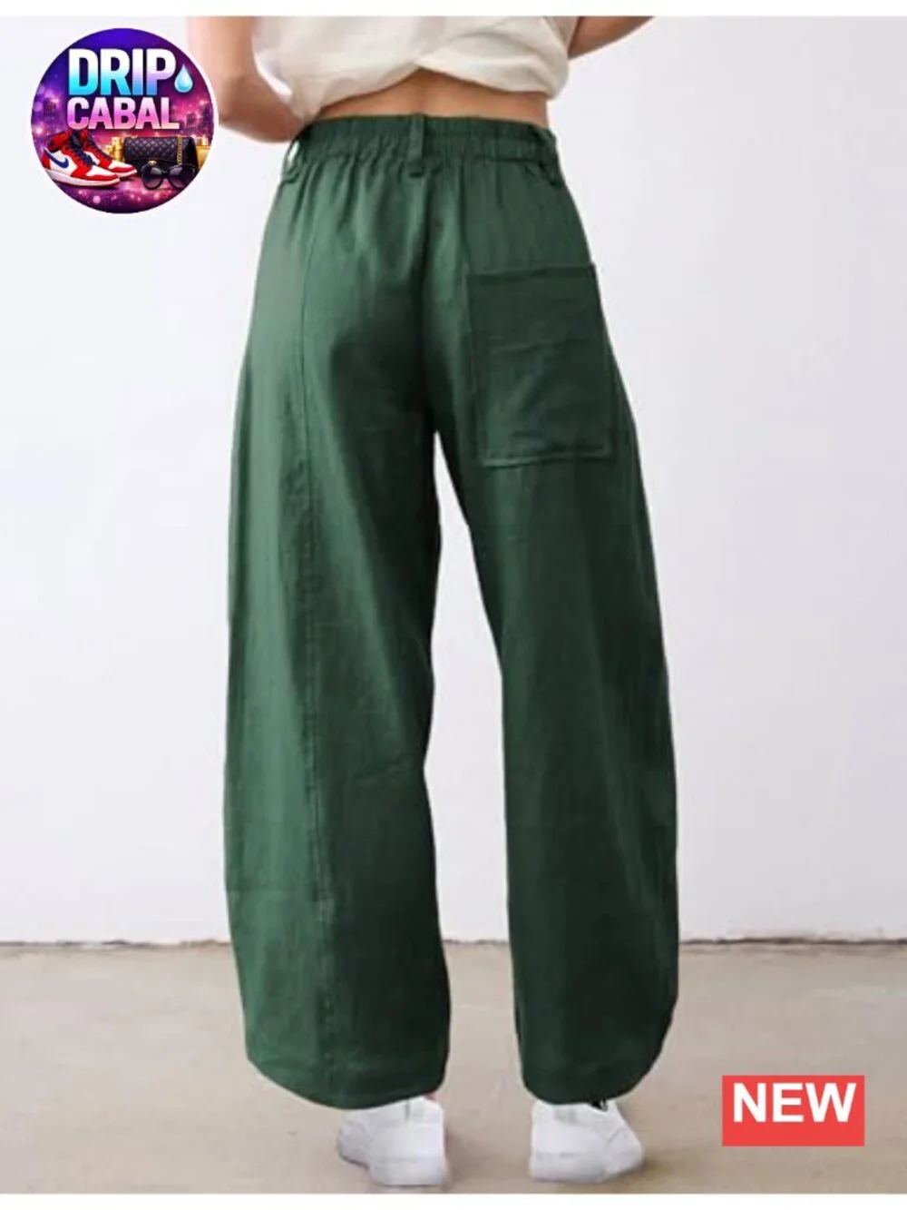 Linen Wide Leg Capri Pants High Rise Palazzo Trousers